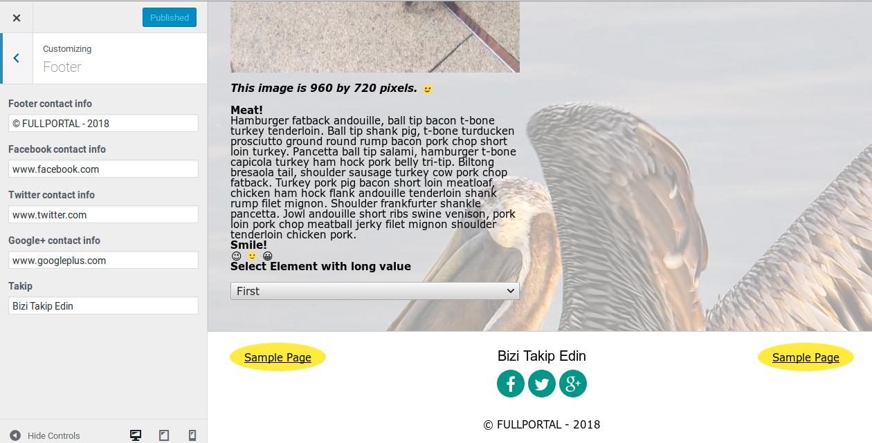 Fullportal theme footer
